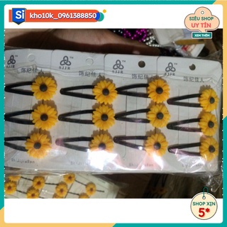 Sỉ 10 vỉ tách gắn hoa cúc họa mi màu vàng  69k