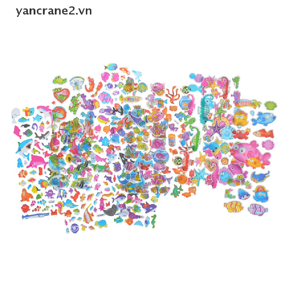 Bộ 5 Tấm Sticker Dán Trang Trí Sổ Tay Hình Cá Dễ Thương
