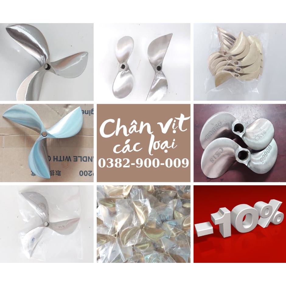 Chân Vịt Inox 2 Cánh 6.5hp, Lỗ Ren 14mm, Dùng Cho Động Cơ Xăng, Chân Vịt Chạy Thuyền, Chạy Xuồng