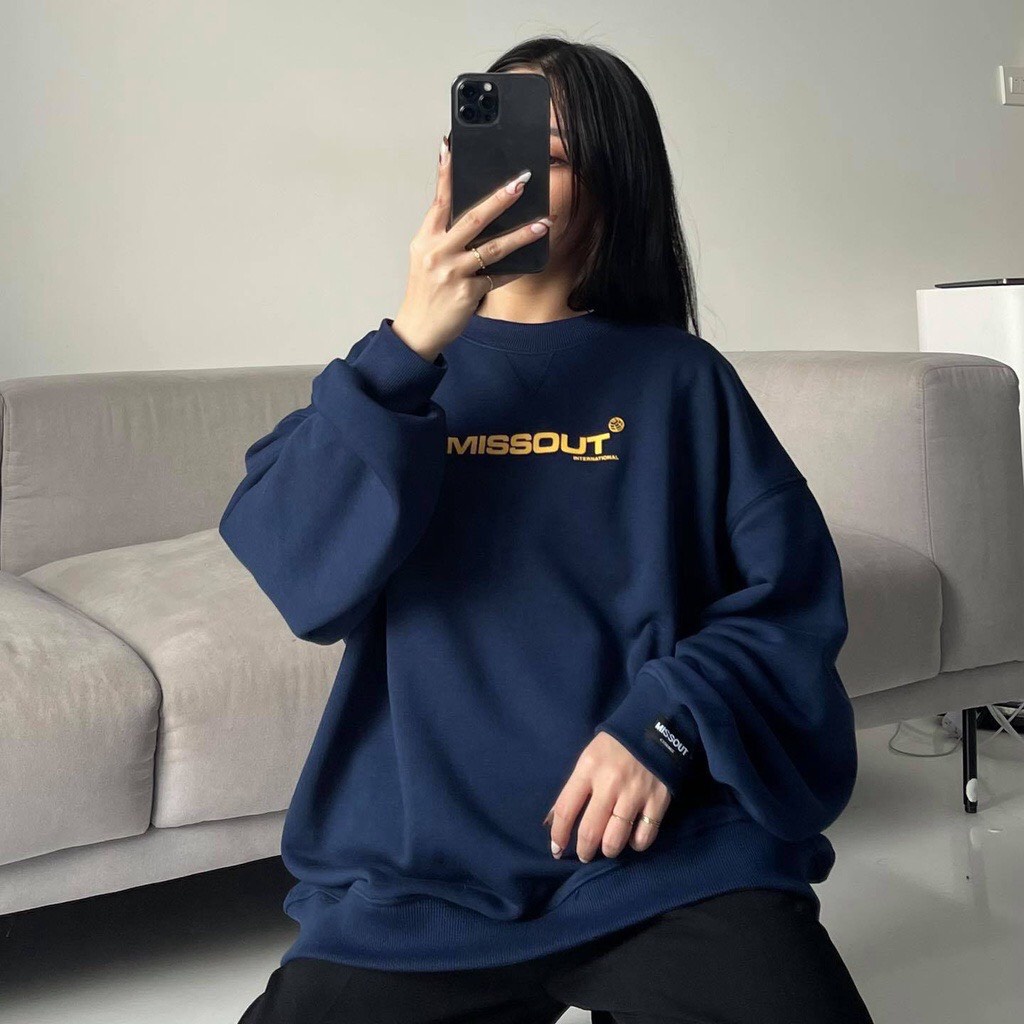 Áo hoodie đôi sweater nam nữ unisex form rộng MISSOUT