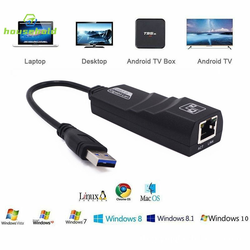 Bộ Chuyển Đổi Usb 3.0 Sang Lan Ethernet Rj45 Ethernet Lan Cho Pc Mac 3.0-10 / 100 / 1000 Mbps