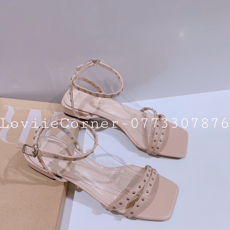 LOVIIECORNER- SANDAL QUAI MẢNH DÂY CHÉO - GIÀY SANDAL NỮ ĐẾ BỆT DÂY MẢNH QUAI CHÉO - SANDAL CAO GÓT ĐẾ VUÔNG S210324