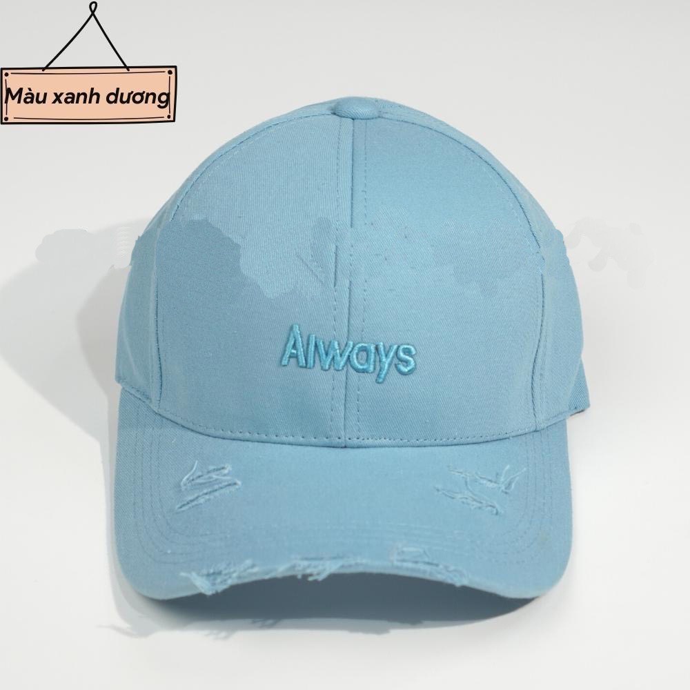 Mũ lưỡi trai rách thêu chữ Away unisex