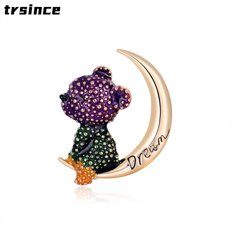 Ghim Cài Áo Hợp Kim Hình Gấu Hoạt Hình Sáng Tạo Dễ Phối Đồ