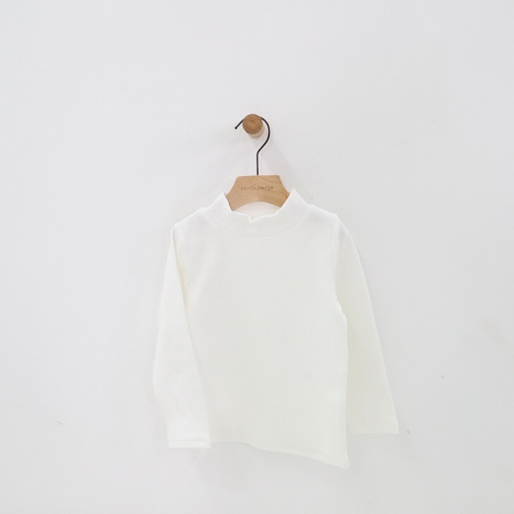 Áo thun bé trai 2-7 tuổi dài tay cao cổ trơn nhiều màu vải cotton len dày dặn, Áo giữ nhiệt cho bé chất liệu cao cấp