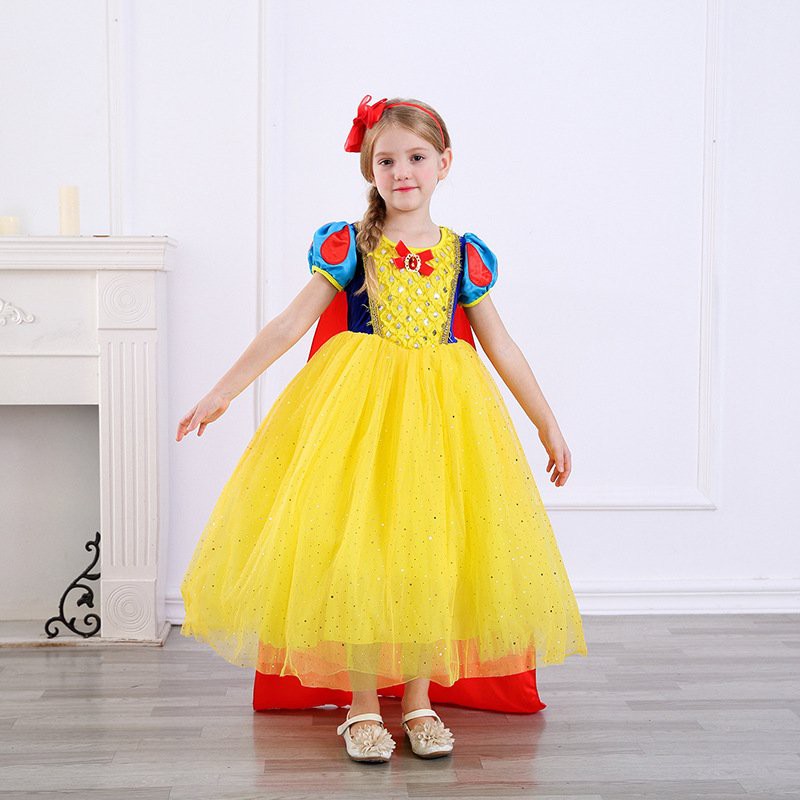 Váy công chúa Bạch Tuyết (tặng áo choàng) cho bé gái co giãn thoải mái Herokids VAY006