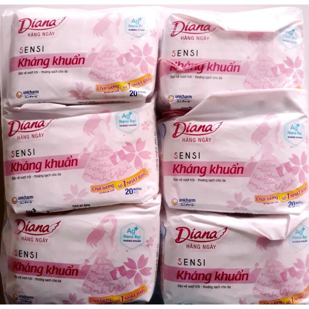 Băng Vệ Sinh Diana Hàng Ngày Sensi Kháng Khuẩn Gói 20 Miếng