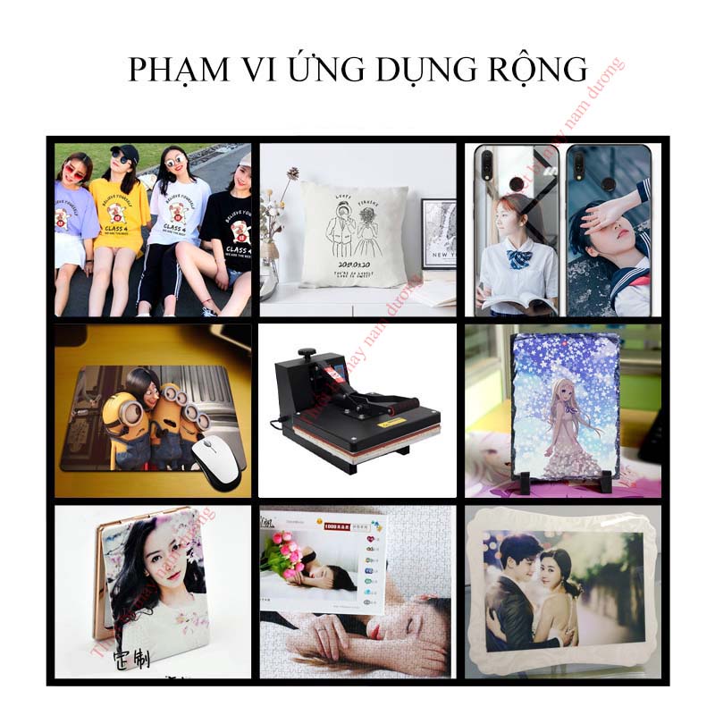 Máy ép nhiệt một bàn ép tay 38 x 38 &gt; máy ép chuyển nhiệt quần áo ( bảo hành 12 tháng )