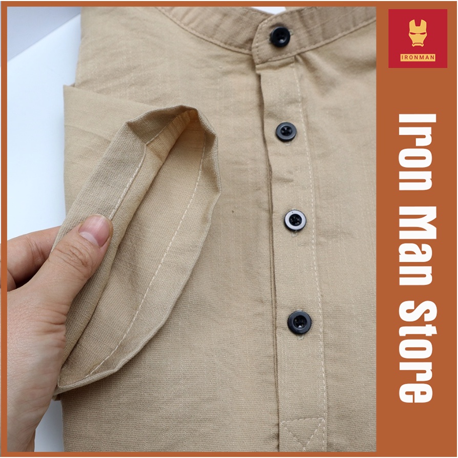 Áo Đũi Nam Cổ Tàu Vải Đũi Cao Cấp Bền Đẹp Thời Trang