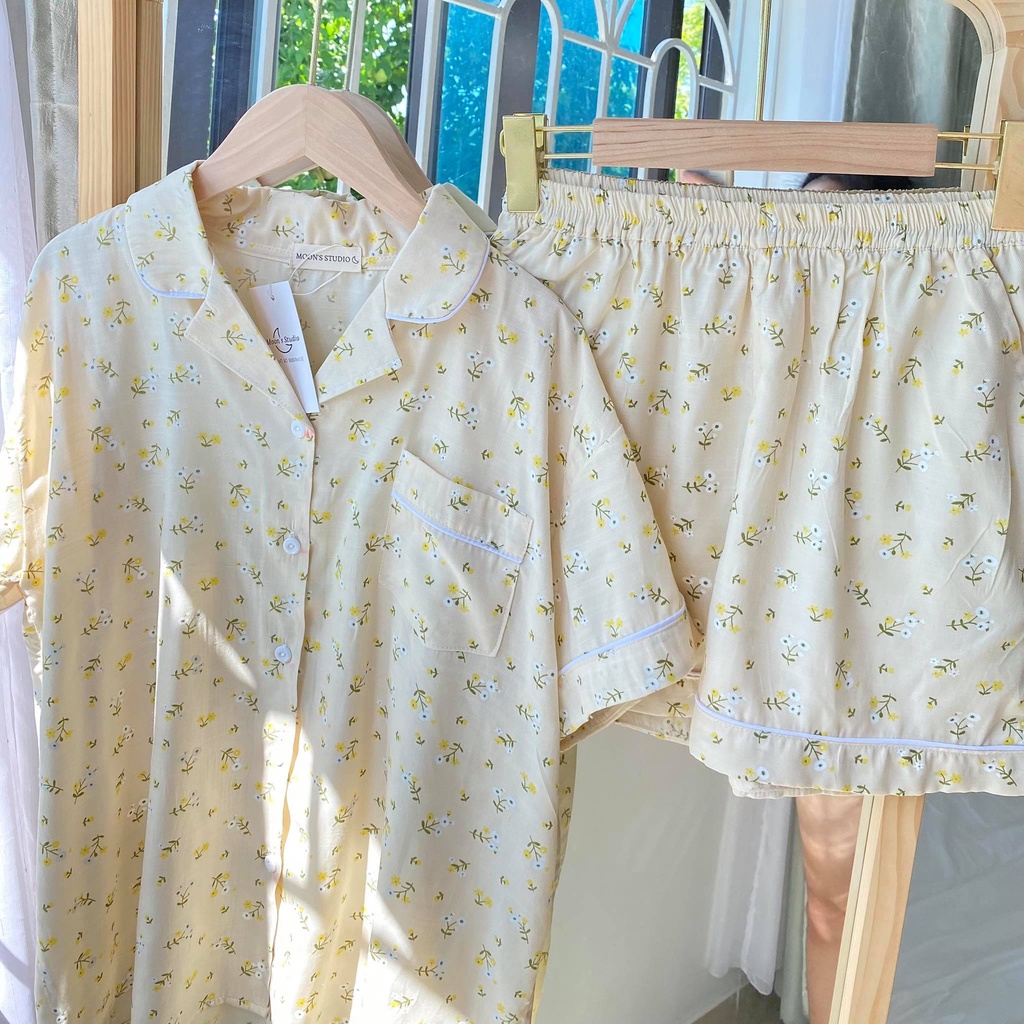 Đồ ngủ pijama phong cách Hàn Quốc, chất đũi lạnh siêu mềm mát - ẢNH THẬT