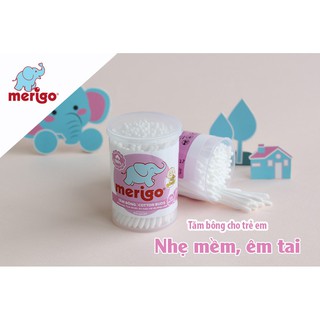 Tăm Bông Merigo Bạch Tuyết Dành Cho Trẻ Em,Tiệt Trùng,Kháng Khuẩn,An Toàn.