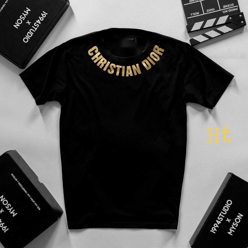 Áo CHRIS vòng cổ in vàng ngắn tay HT12