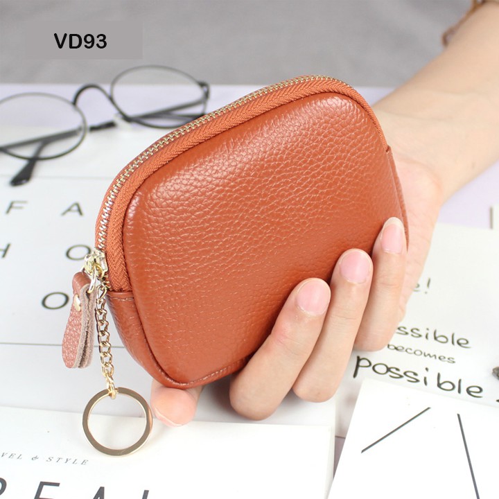 Ví tiền nữ mini da mềm đơn giản có móc khóa VC93