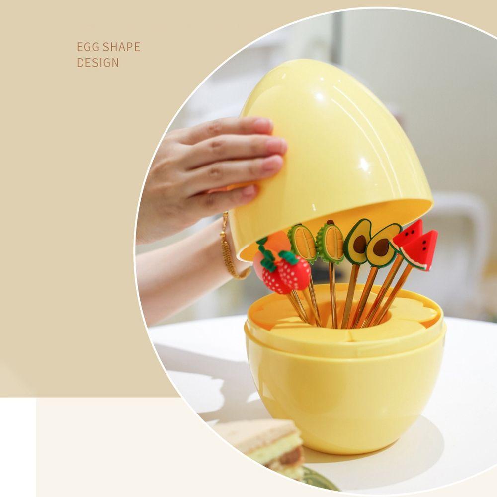 IVORY Bộ Muỗng Nĩa Ăn Tráng Miệng Hình Hộp Trứng Bằng Thép Không Gỉ Mạ Điện Sáng Tạo Dùng Làm Quà Tặ