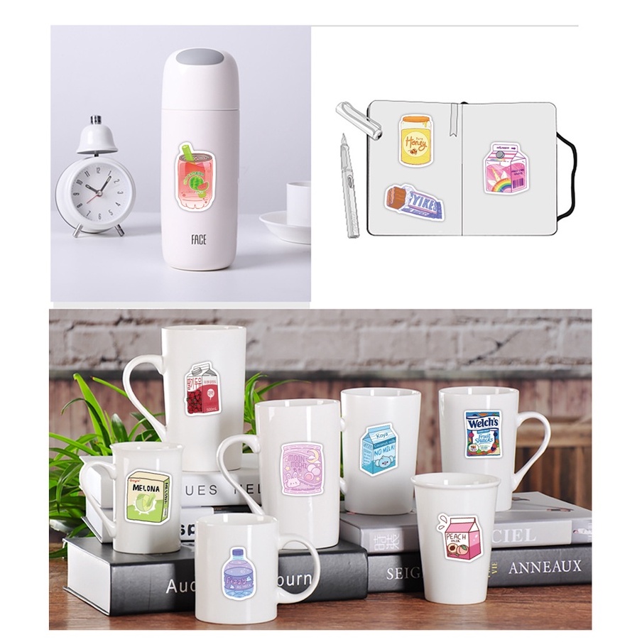 Set 100/50/10 Miếng Dán Hoạt Hình Dễ Thương Trang Trí Laptop