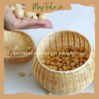 Hộp mây tre đan tròn có nắp hũ tre đan thủ công mayhouse