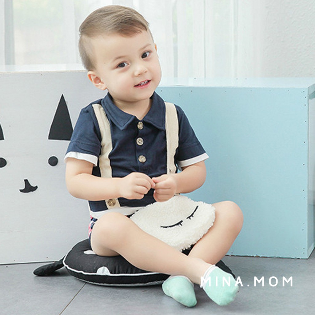 Tất chống trượt mina.momvớ cho bé trai, bé gái tập đi dễ thương cotton mềm mại 1, 2, 3 tuổi