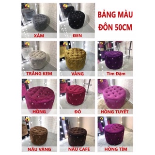 Ghế đôn tròn đính đá cao cấp