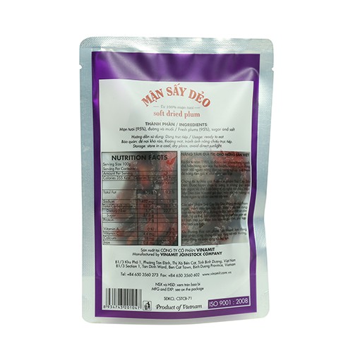 Mận Sấy Dẻo VINAMIT Gói 100g/250g