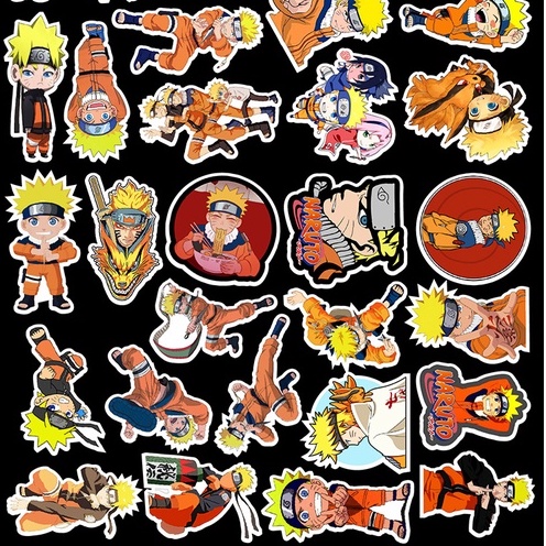 Set 50 Miếng Dán Naruto Trang Trí Đa Dụng Chất Lượng Cao