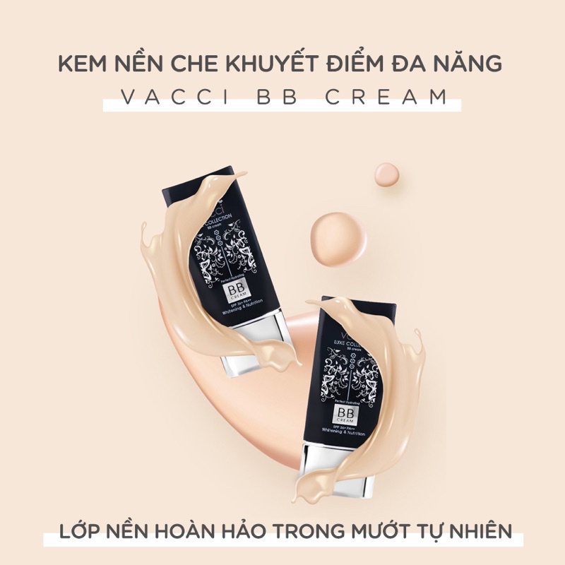 BB VACCI-KEM PHẤN TRANG ĐIỂM CAO CẤP BB CREAM DẠNG TUÝP - SPF50+ PA++
