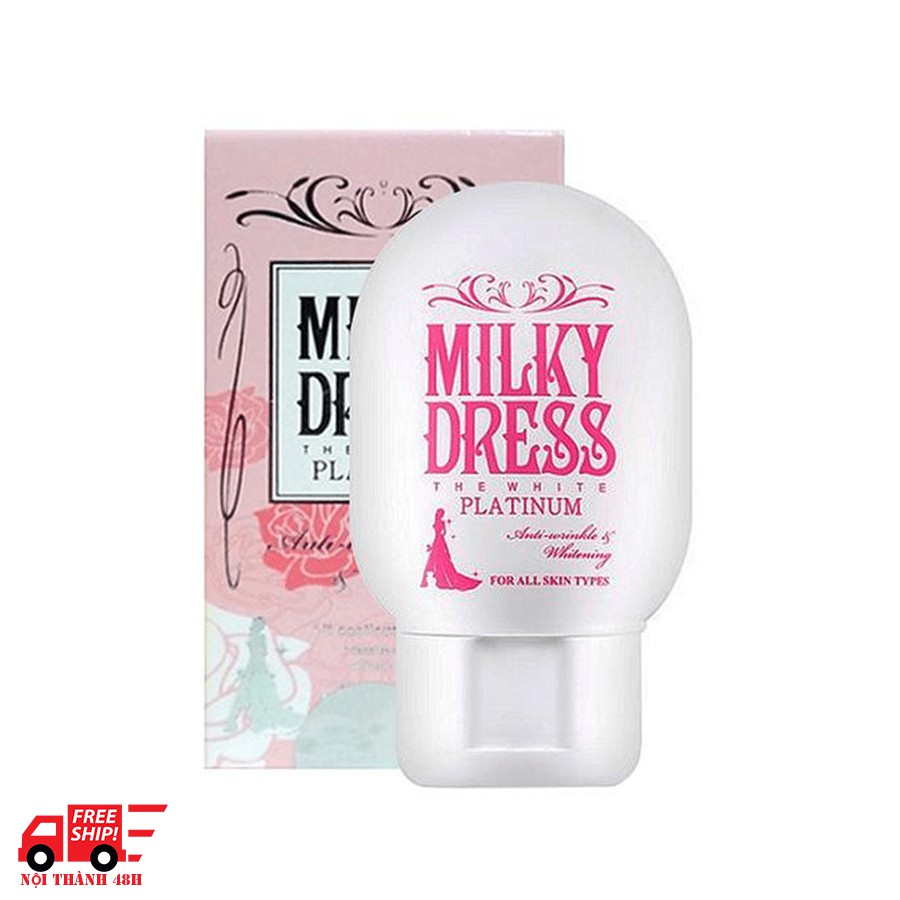 Kem dưỡng trắng và chống lão hóa Milky Dress The White Platinum (65G)