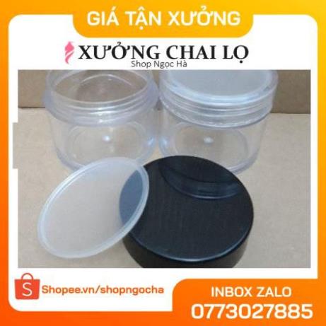 Hủ nhựa trong 50g có nắp lót - hủ chiết mỹ phẩm , phụ kiện du lịch