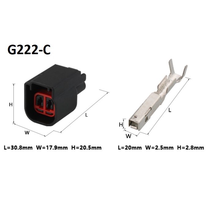 G222-Giắc cắm dây nịt chống thấm 1.5MM 2 lỗ