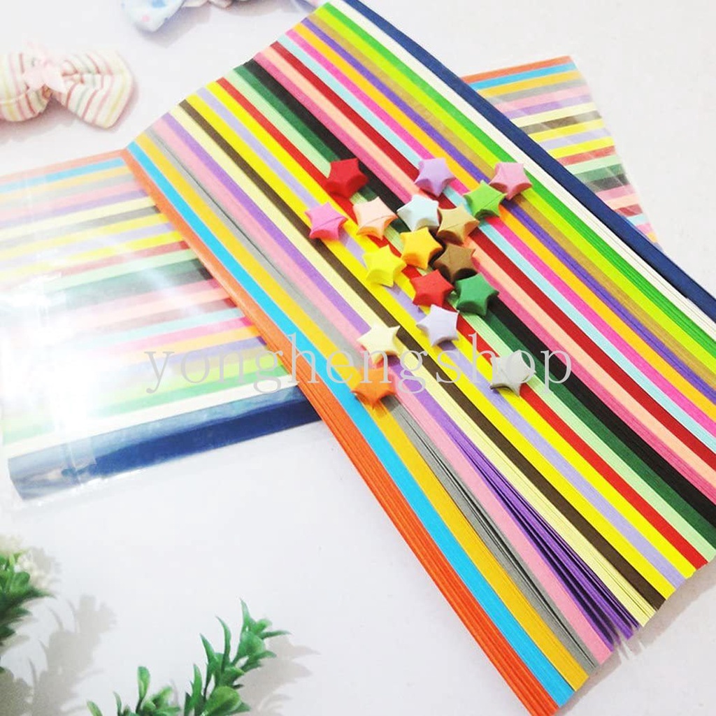 90 Tờ Giấy Gấp Sao Origami 10 Màu Sắc Dùng Để Trang Trí Nhà Cửa