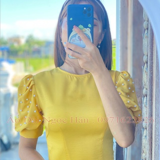 Áo Dài Cách Tân Nữ Tay Bồng Đính Cườm TK02