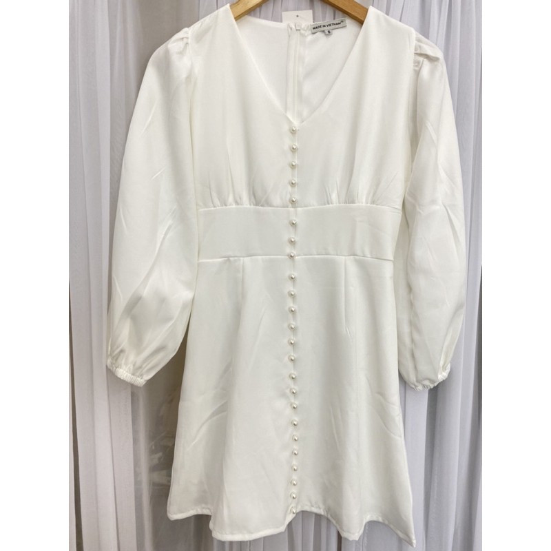 [new2021] Đầm trắng tay phồng dạo phố xinh xắn thiết kế 2 lớp có lót toàn thân vải may loại 1 mã [20CUOM | BigBuy360 - bigbuy360.vn