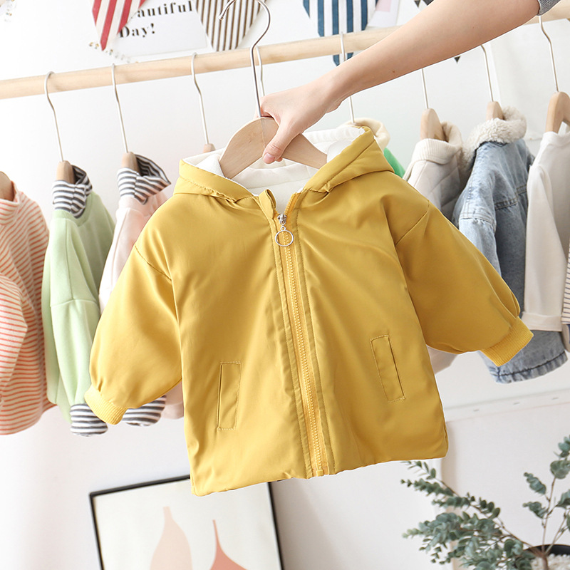 Áo Khoác Phao Lót Vải Nhung Thời Trang Năng Động Dành Cho Bé