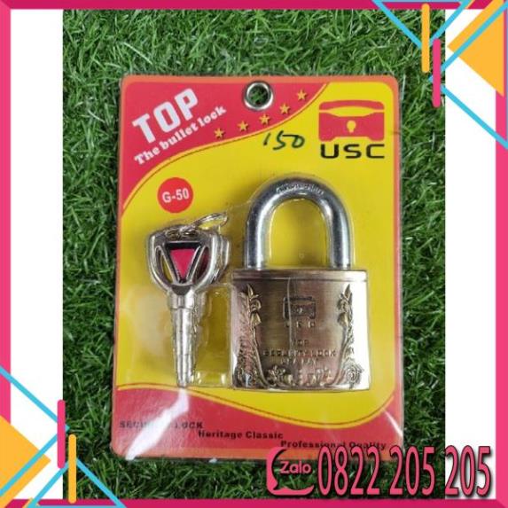 Ổ Khóa nhà loại Treo Pad Lock USC hoa văn bông Cao Cấp Xi Vàng 4 chìa hoả tiển 50mm 60mm