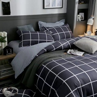 [Giá rẻ] Set Poly Kẻ Ô Vuông To Xám Đen - Đẹp, Độc, Lạ (Shinbedding_Store)