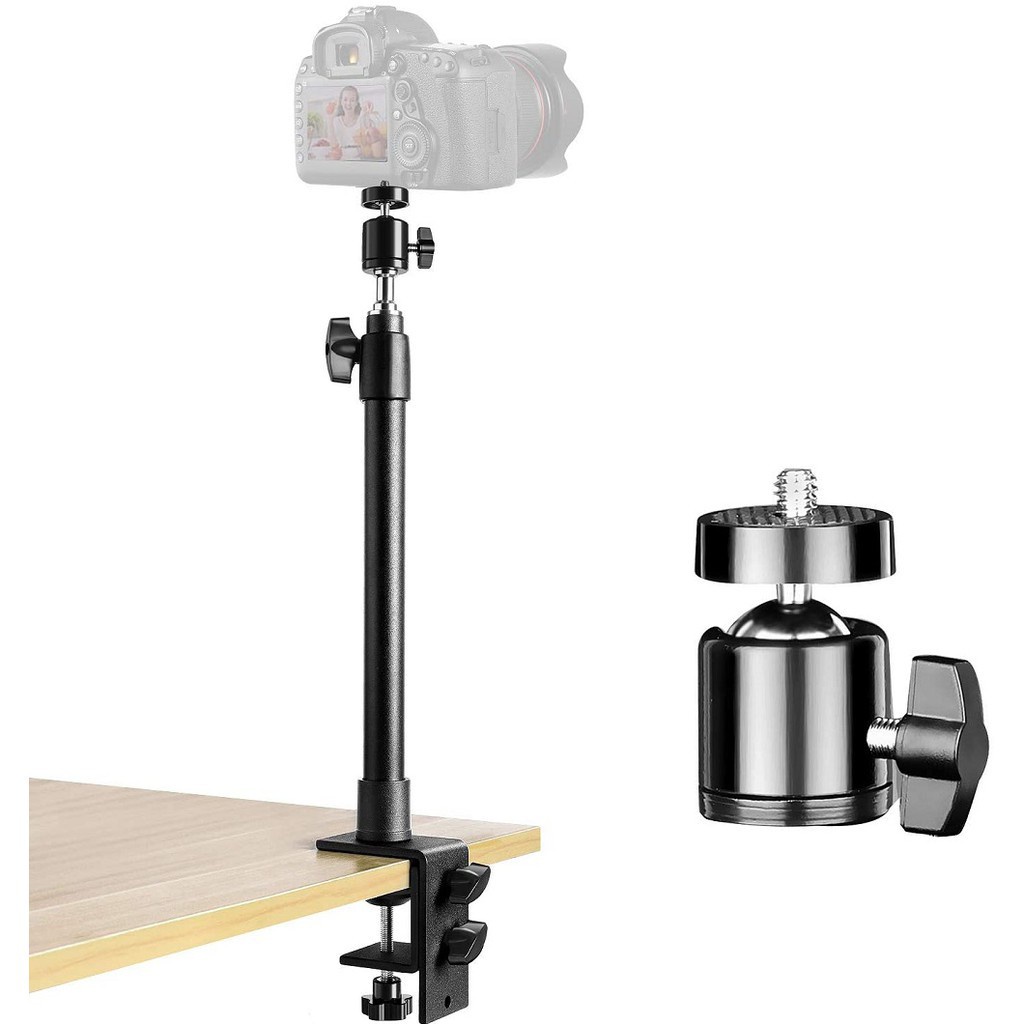 Giá Đỡ Camera Để Bàn 14-25.5 inch Bằng Nhôm Tùy Chỉnh Kèm Giá Đỡ Xoay 360 Độ Tiện Dụng° Quả Bóng Xoay Hea