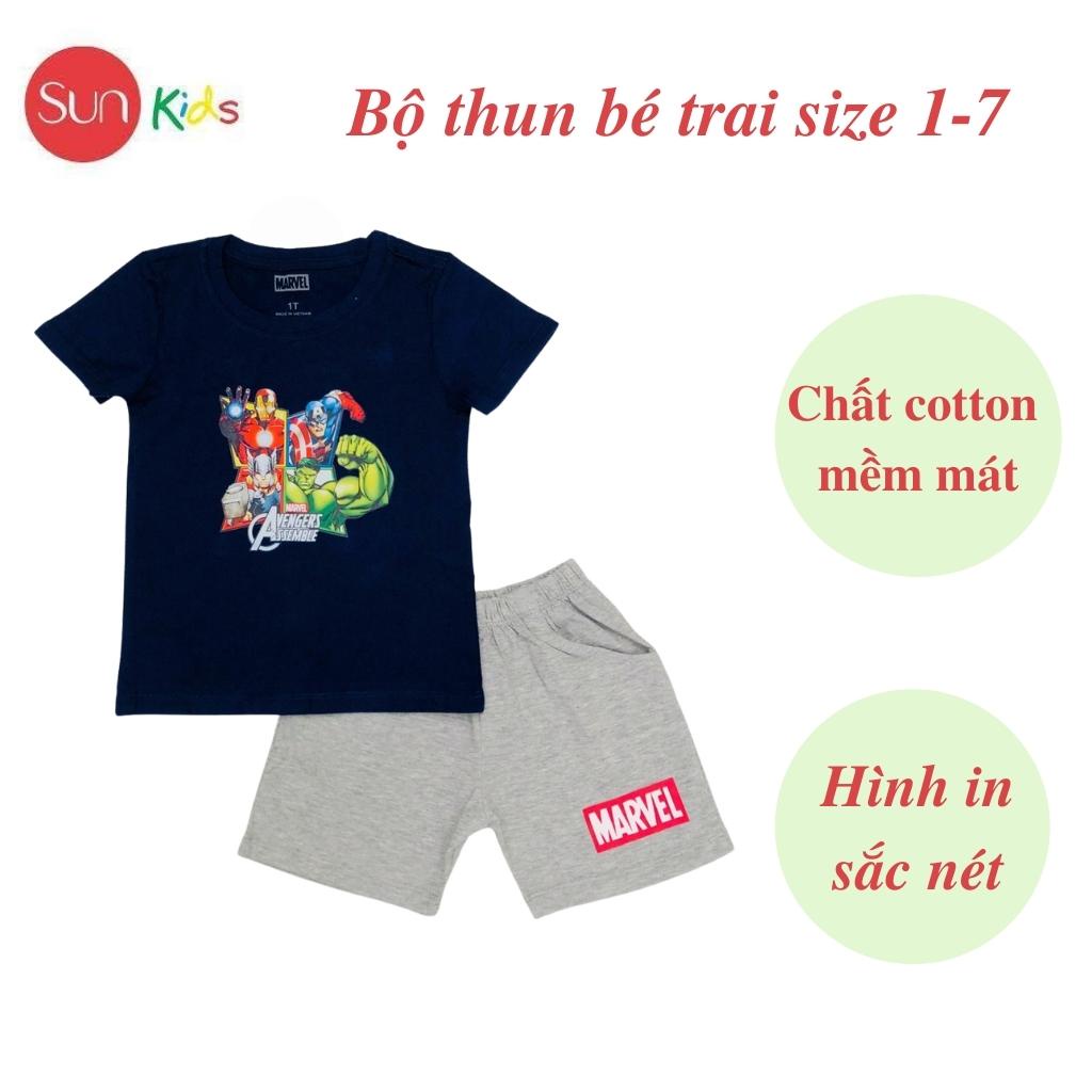 Đồ bộ bé trai, đồ bộ trẻ em chất thun cotton, size 1-7 tuổi, có nhiều màu - SUNKIDS