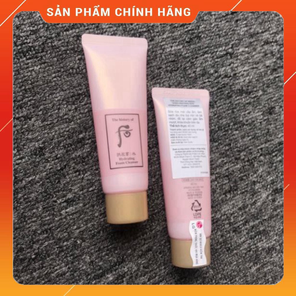 Sữa rửa mặt Whoo hồng cấp nước cho da căng mọng sáng bóng Soo Hydrating Foam Cleanser