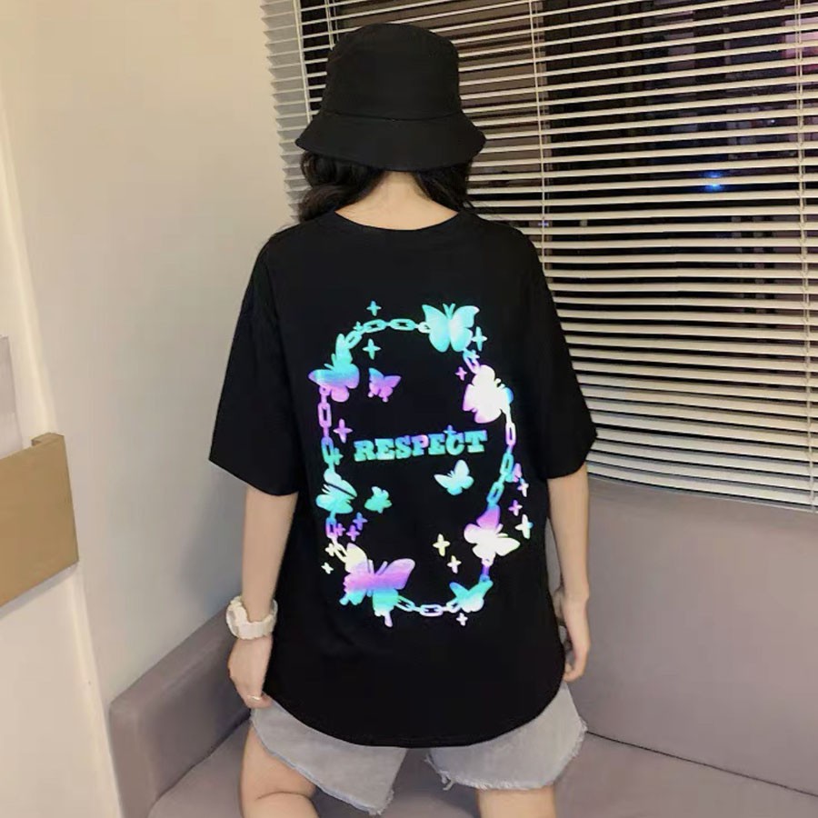 Áo thun phản quang 7 màu tay lỡ Nam Nữ Buffely Pro