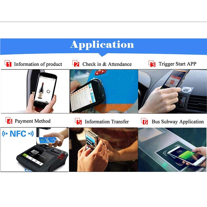 Bộ 100 Thẻ Nhãn Dán Nfc Chống Thấm Nước Cho Ntag 215 Chip, 504 Bytes