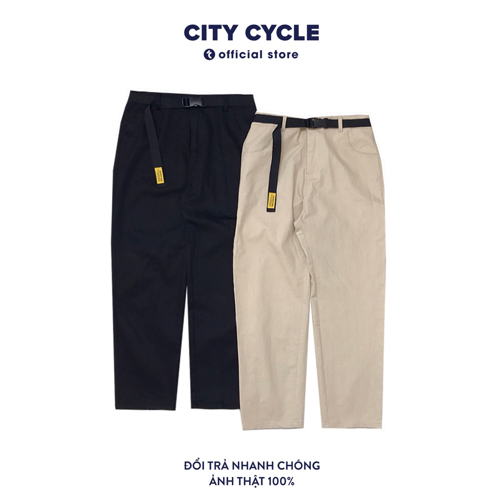 Quần kaki nam nữ City Cycle - Quần baggy kaki kèm dây lưng dáng Unisex ống suông Local Brand