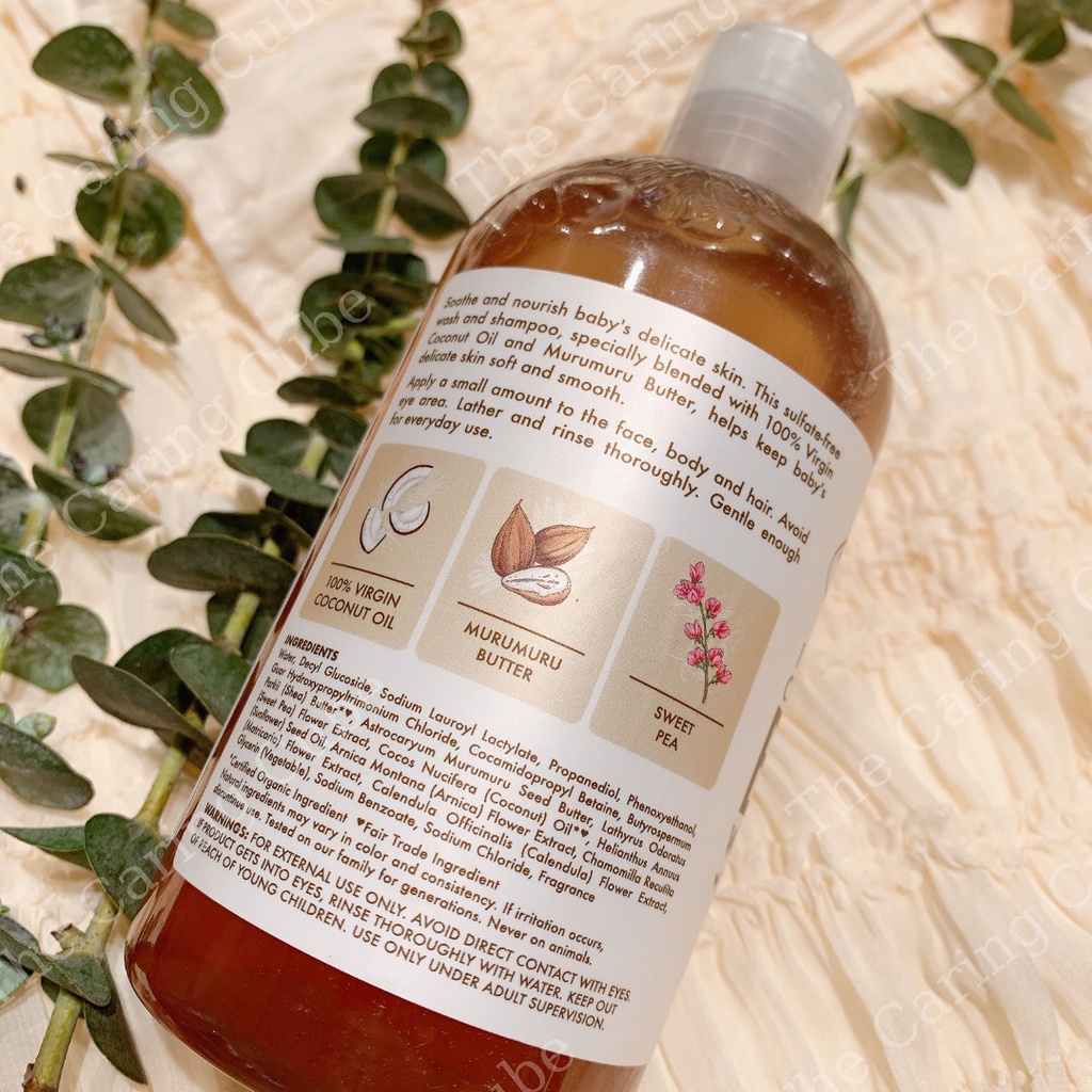 Sữa tắm Organic cho bé Shea Moisture Baby Wash &amp; Shampoo 384ml
