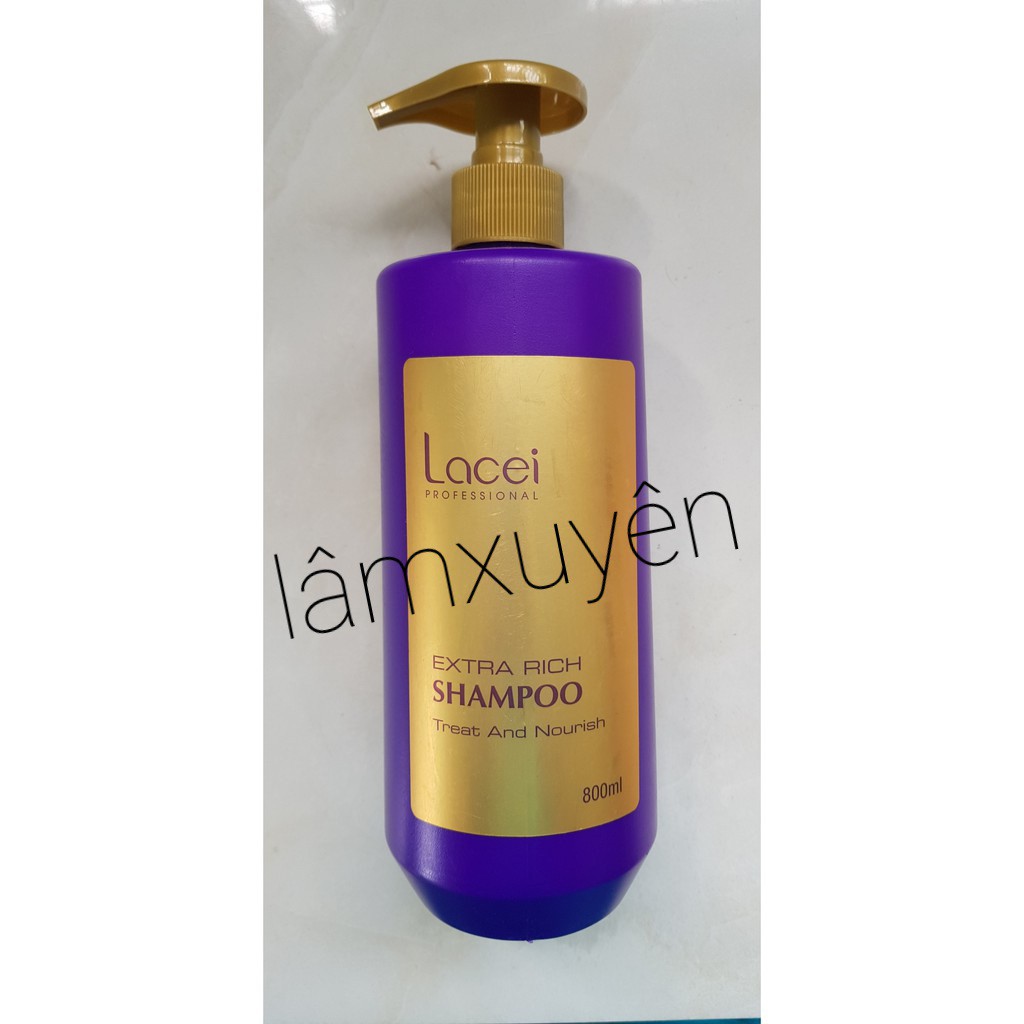Dầu gội Lacei 800ml  giúp tóc mềm mượt chắc khỏe , suôn mượt óng ả , cải thiện khô xơ , hư tổn , tóc nát.