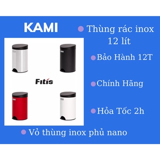 Thùng rác Inox 12l cao cấp đóng mở nắp êm ái