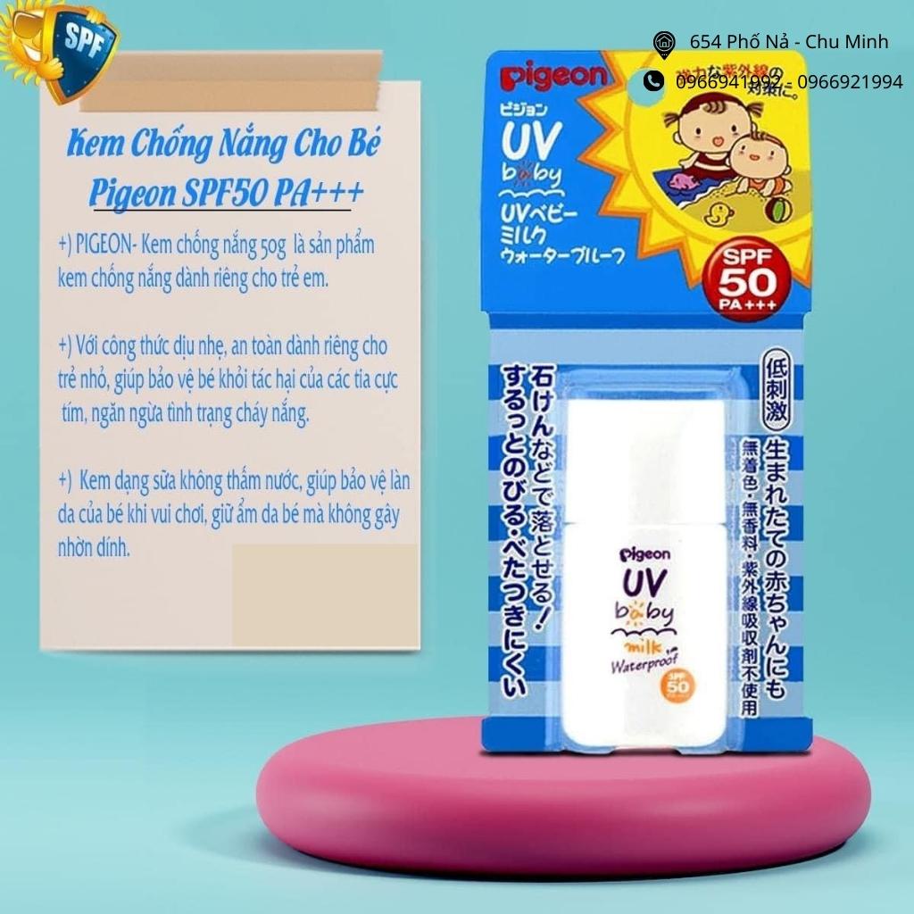 Kem Chống Nắng Pigeon Chống Thấm Nước SPF50 An Toàn Cho Bé Từ Sơ Sinh 0m+ (Tuýp 20g)