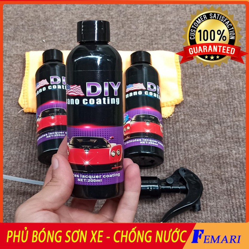 [ Mua 1 Tặng 2 ] Chai xịt phủ nano chống nước kính xe, Kính mũ bảo hiểm, Kính Cận - Phủ bóng sơn xe ô tô xe máy FEMARI