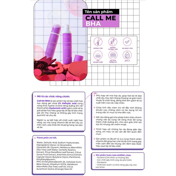 Toner Call Me BHA CMD Cosmetics 120ml làm sạch sâu, se lỗ chân lông