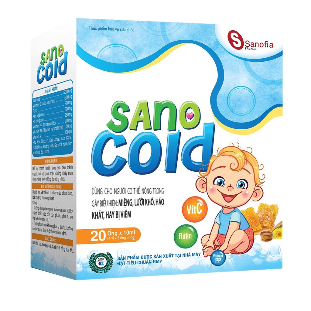 Nhiệt miệng Sano Cold hỗ trợ thanh nhiệt, bền vững thành mạch - NT324