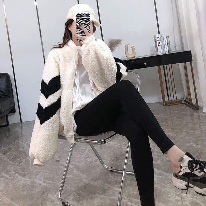 Áo Khoác Nỉ Lông Cừu Hai Lớp Unisex Form Rộng Mặc Cực Ấm Vào Mùa Thu Đông | BigBuy360 - bigbuy360.vn