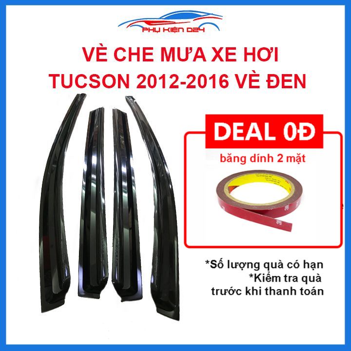 Vè mưa Tucson 2013-2014-2015 vè đen che mưa bảo vệ trang trí xe