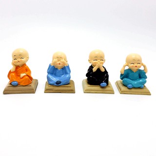 Bộ tượng Bốn chú tiểu có gắn đế - Vật phẩm phong thủy - Trang trí nhà cửa (TUONG40.5DE)